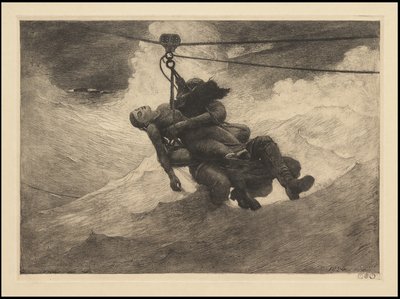 लाइफ लाइन, 1884, शायद c.1940 मुद्रित द्वारा विंसलो होमर