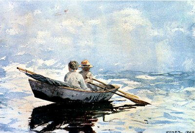 नाव की सवारी, 1880 (बोर्ड पर कागज पर wc) द्वारा विंसलो होमर