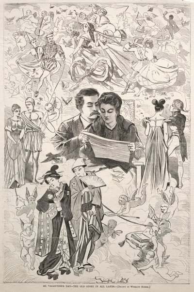 सेंट वैलेंटाइन - द ओल्ड स्टोरी इन ऑल लैंड्स, 1868। द्वारा विंसलो होमर