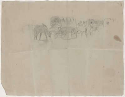 आपूर्ति ट्रेन और खच्चर [वर्सो], 1864। द्वारा विंसलो होमर