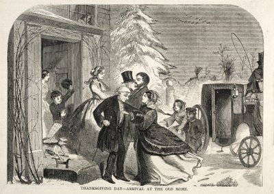 धन्यवाद दिवस - पुराने घर, 1858 में आगमन। द्वारा विंसलो होमर