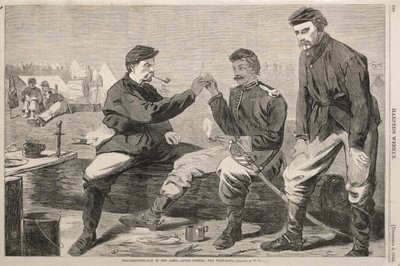 सेना में धन्यवाद दिवस - डिनर के बाद: विश-बोन, 1864। द्वारा विंसलो होमर