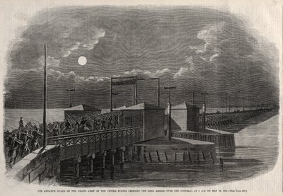 संयुक्त राज्य अमेरिका की ग्रैंड आर्मी का एडवांस गार्ड, लॉन्ग ब्रिज, 1861, 1861 को पार करना। द्वारा विंसलो होमर