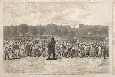 टॉमकिन्स स्क्वायर, न्यूयॉर्क में जुलाई का चौथा - द सोगर्स कमिंग, 1868 है। द्वारा विंसलो होमर