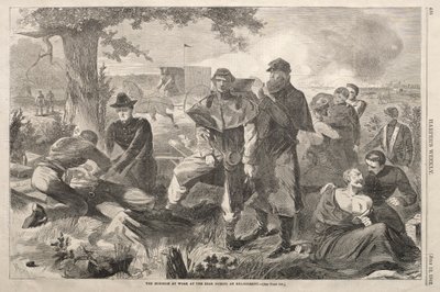 1862 में सगाई के दौरान द सर्जन एट द रियर एट वर्क। द्वारा विंसलो होमर