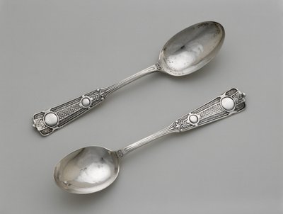 चम्मच की जोड़ी, सी। 1860-1871 (रजत) द्वारा लकड़ी और ह्यूजेस