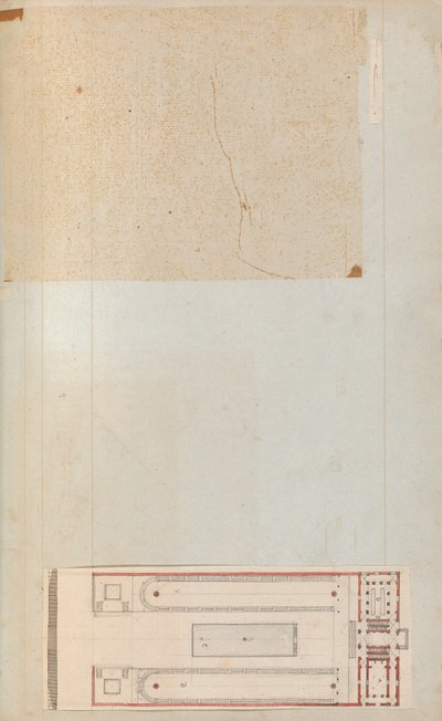 एक स्क्रैपबुक से पेज जिसमें ड्रॉइंग और आर्किटेक्चर के कई प्रिंट शामिल हैं, Int..., ca. 1800-1850। निर्माता: चार्ल्स पर्सिएर की कार्यशाला, पियरे फ्रांकोइस लियोनार्ड फॉनटेन की कार्यशाला। द्वारा चार्ल्स पर्सिएर की कार्यशाला, पियरे की कार्यशाला