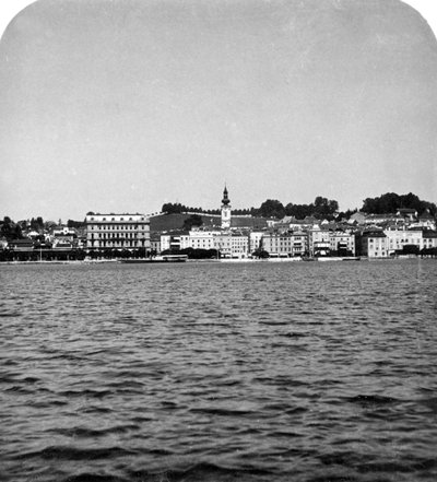 गामुंडेन, साल्ज़कममेरगट, ऑस्ट्रिया में झील का किनारा, c1900s। द्वारा वुर्थल एंड संस