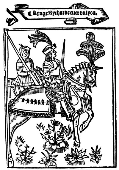रिचर्ड आई कोयूर डी लायन लायनहार्ट, 12वीं सदी के इंग्लैंड के राजा, 1528 द्वारा Wynkyn de Worde