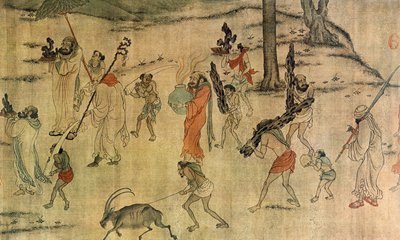 वासल तांग दरबार में अपनी श्रद्धांजलि लाते हुए, c.600-673 (रेशम पर स्याही और रंग) द्वारा यान लिबेन (attr. To)