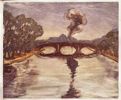 सीन पर एक नाव, 1914 द्वारा येलिसावेता सर्गेयेवना क्रुग्लिकोवा