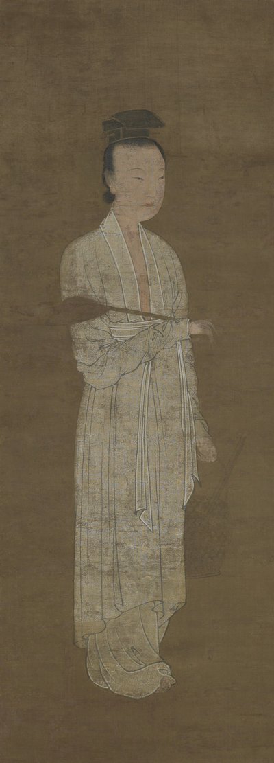 सफेद में एक महिला का चित्रण: लू मीनियांग द्वारा Yuan Dynasty Chinese School