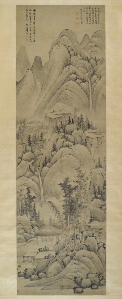 लैंडस्केप, हैंगिंग स्क्रॉल, मिंग राजवंश (1368-1644) (कागज पर स्याही) द्वारा Yun Hsiang Yun Hsiang