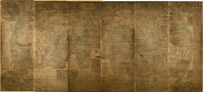 कुन्यू वंगुओ क्वांटू दुनिया के असंख्य देशों का नक्शा, 1602 द्वारा झोंग वेंटो