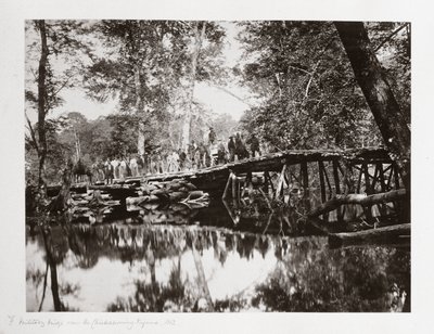 चिकाहोमिनी, वर्जीनिया, संयुक्त राज्य अमेरिका पर एक सैन्य पुल, c 1862 द्वारा फर्डिनेंड जॉर्ज वाल्डमुलर