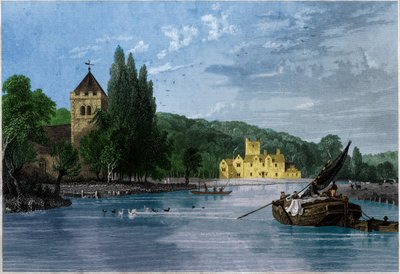 बिशम का अभय, टेम्पलर्स का कमांडरी, बर्कशायर का अर्ल। सीए 1850 (उत्कीर्णन) द्वारा . .