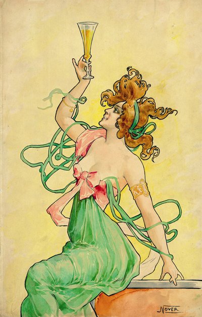 Absinthe Blanqui, c 1900, मॉडल (स्याही, पेस्टल और वॉटरकलर) एक विज्ञापन पोस्टर के लिए, 1898 और 1901 के बीच, प्रिंटर रेवोन, पेरिस के नोवर, पैलिंड्रोम पर हस्ताक्षर किए। द्वारा फ्रेडरिक (एटीआर) बरनार्ड