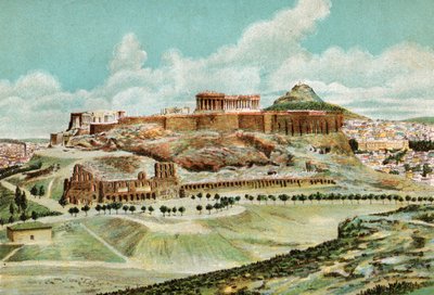 एथेंस, लगभग 1920 (लिथोग्राफ) द्वारा . .