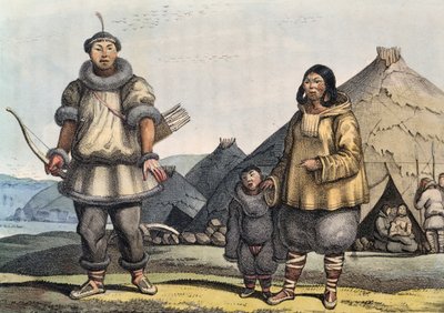 लुई चोरिस (1795-1828) द्वारा झोपड़ी, बेरिंग जलडमरूमध्य, रूस के सामने चुच्ची परिवार द्वारा डेनियल वैन डेन क्यूबोर्न