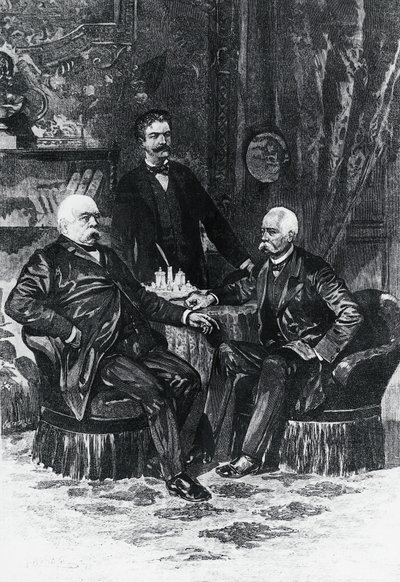फ्रेडरिकश्रुहे, अक्टूबर 1887, जर्मनी में ओटो वॉन बिस्मार्क (1815-1898) और फ्रांसेस्को क्रिस्पी (1819-1901) के बीच सम्मेलन द्वारा सेवेरिनी सेवेरिनी
