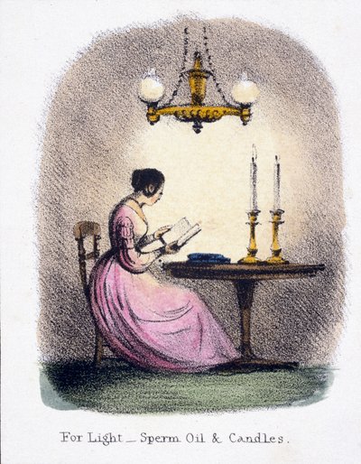 प्रकाश के लिए, शुक्राणु तेल और मोमबत्तियां', c 1845 द्वारा फ्रेडरिक (एटीआर) बरनार्ड