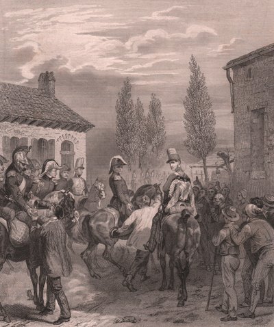 बेल्जियम में प्रवेश करने वाली फ्रांसीसी सेना, अगस्त 1831, चीन के कागज पर स्टील उत्कीर्णन द्वारा सेवेरिनी सेवेरिनी