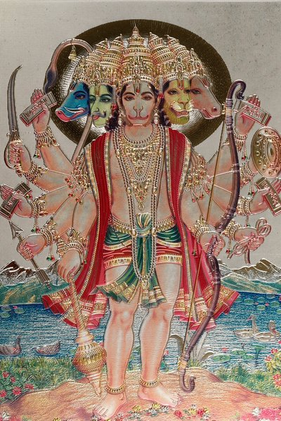 हनुमान, हिंदू पौराणिक कथाओं में वानर देवता। द्वारा . .