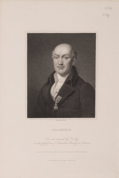 जीन बैप्टिस्ट जोसेफ डेलम्ब्रे, फ्रांसीसी खगोलशास्त्री, c 1810s द्वारा फ्रेडरिक (एटीआर) बरनार्ड