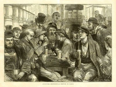 Absinthe पीने वाले, पेरिस 1872 द्वारा फ्रेडरिक (एटीआर) बरनार्ड