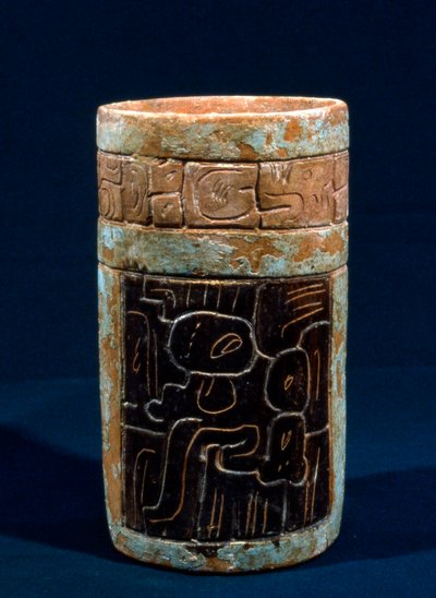 टिकल, पेटेन, ग्वाटेमाला, क्लासिक अवधि, c.300-900 AD (सिरेमिक) से माया फ्यूनरी वेसल द्वारा जॉन एर्लेंडसन