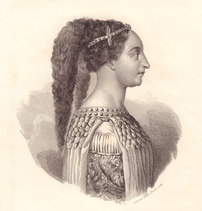इटालियन रईस इसोटा डिगली अत्ती (लगभग 1432-1474) का पोर्ट्रेट, तांबे की नक्काशी कैटरिना पिओटी-पिरोला द्वारा द्वारा सेवेरिनी सेवेरिनी