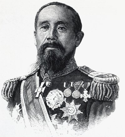 इतो हिरोबुमी का पोर्ट्रेट (1841-1909), जापानी राजनीतिज्ञ द्वारा सेवेरिनी सेवेरिनी