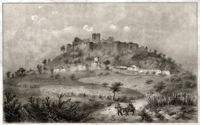 प्रेनी, लोरेन के महल के खंडहर। सीए। 1860 (उत्कीर्णन) द्वारा . .