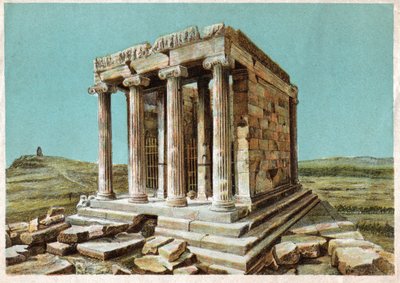 एथेना नाइके का मंदिर। लगभग 1910 (उत्कीर्णन) द्वारा . .