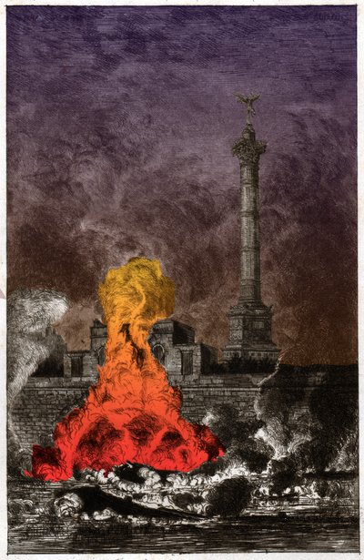 पेरिस का कम्यून। लगभग 1880 (उत्कीर्णन) द्वारा . .