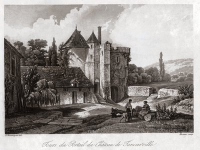 टेंकरविले का महल। लगभग 1840 (उत्कीर्णन) द्वारा . .