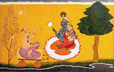 राधा और कृष्ण की पूजा करते जयदेव द्वारा माणक