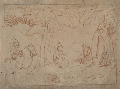 राम और लक्ष्मण एक तपस्वी के आश्रम में जाते हैं, लगभग। 1775-80। द्वारा नैनसुख के बाद पहली पीढ़ी के गुरु