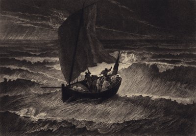 टेम्पेस्ट के दौरान यीशु सो गया था द्वारा after Albert Robida