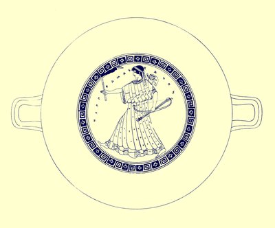 धनुष, तीर और मशाल के साथ आर्टेमिस, जेई हैरिसन और डीएस मैककॉल द्वारा ग्रीक वास पेंटिंग से चित्रण, 1894 प्रकाशित (डिजिटल बढ़ाया छवि) द्वारा इंग्लिश स्कूल के बाद