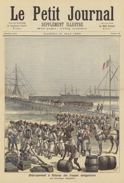 Cotonou, Dahomey के नए घाट पर सेनेगल के सैनिक द्वारा हेनरी मेयर के बाद
