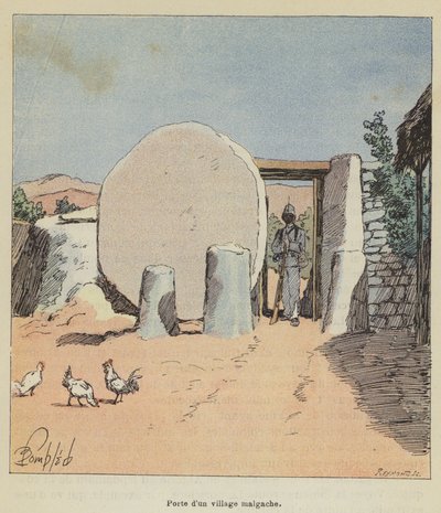 एक मालागासी गांव का दरवाजा द्वारा लुई चार्ल्स बम के बाद