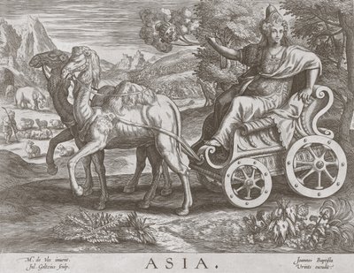 चार महाद्वीपों से एशिया, पब। C 1588-89 द्वारा Maarten de Vos के बाद