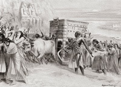 XIX राजवंश के दौरान एक अंतिम संस्कार जुलूस, प्राचीन मिस्र, हचिन्सन हिस्ट्री ऑफ़ द नेशंस से, पब .१११५ द्वारा रॉबर्ट डुडले के बाद