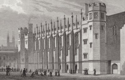 द न्यू हॉल, Christs अस्पताल, 1828 द्वारा शेफर्ड के बाद थॉमस होस्मर