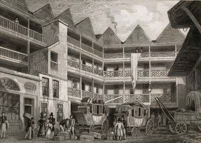 द ओल्ड बुल एंड माउथ इन, सेंट मार्टिंस-ले-ग्रैंड, 1831 द्वारा शेफर्ड के बाद थॉमस होस्मर