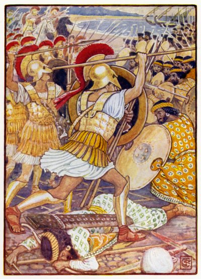 वे जबरदस्त बल के साथ फारसी सेना में दुर्घटनाग्रस्त हो गए द्वारा वाल्टर क्रेन के बाद