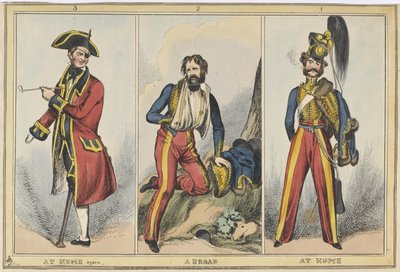 &39;1। घर पर 2. विदेश में 3. घर में फिर से &39;, c.1830 (रंगीन नक्काशी) द्वारा विलियम हीथ के बाद