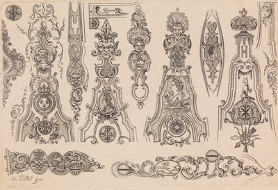 Nouveavx Desseins D'Arquebvseries से प्लेट तीन, ca. 1705-30। द्वारा डे ला कोलोम्बे