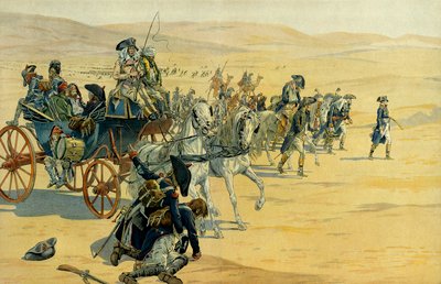 1798 और 1801 के बीच नेपोलियन I बोनापार्ट (1769-1821) से मिस्र से अभियान या अभियान। जैक्स मैरी गैस्टन ओनफ्रे डी ब्रेविल द्वारा चित्रण (JOB (1858-1931)। निजी संग्रह द्वारा Onfray de Breville जाक जॉब के लिए छद्म नाम